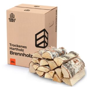 Brennholz Birke + Set zum Anzünden, 25 Liter 25 cm